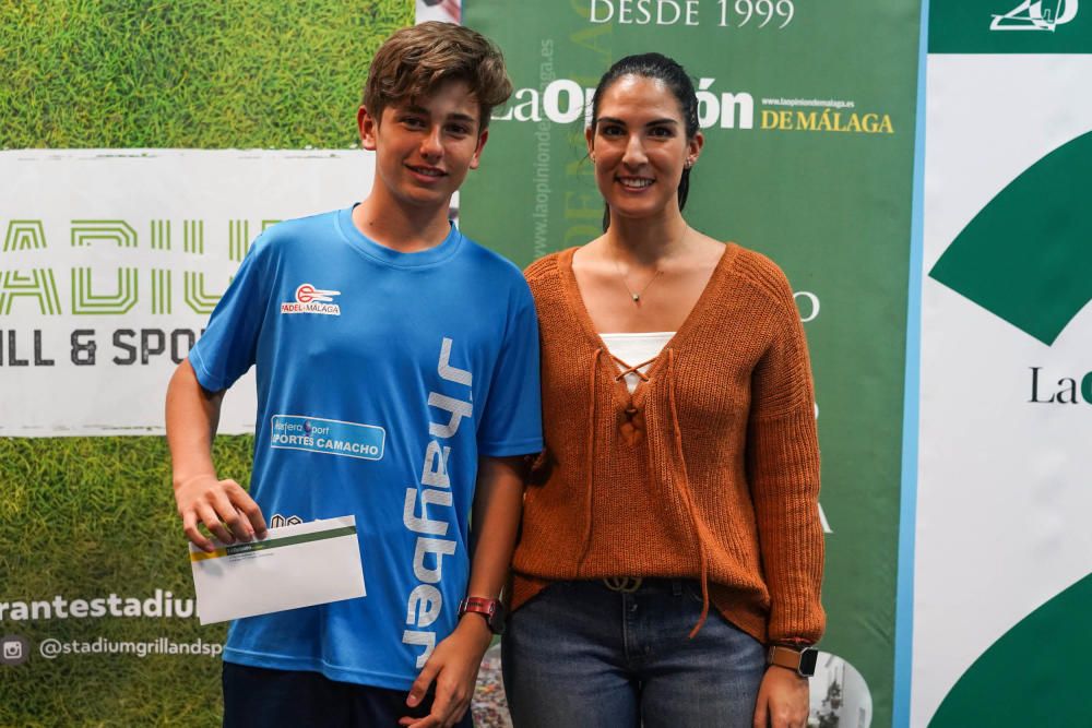 Entrega de los premios a los ganadores del V Torneo de Pádel de La Opinión de Málaga.