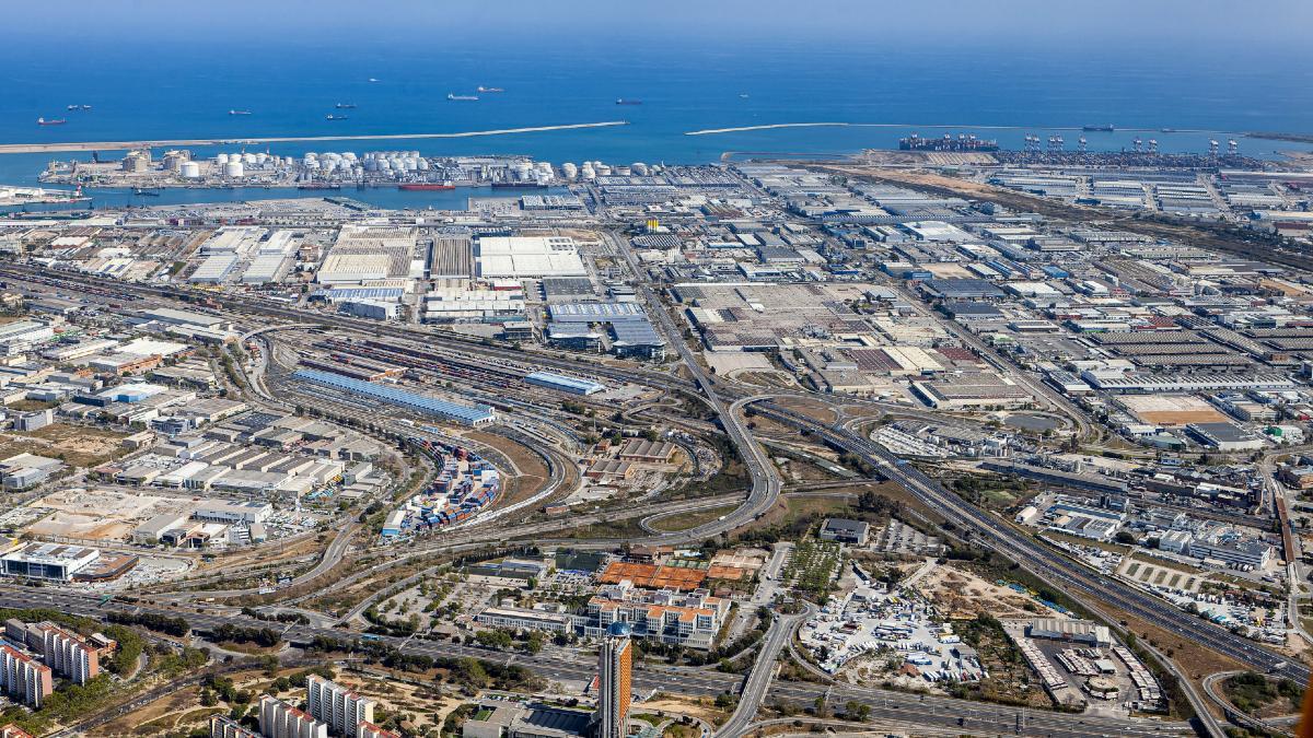 Vista aérea de la Zona Franca de Barcelona