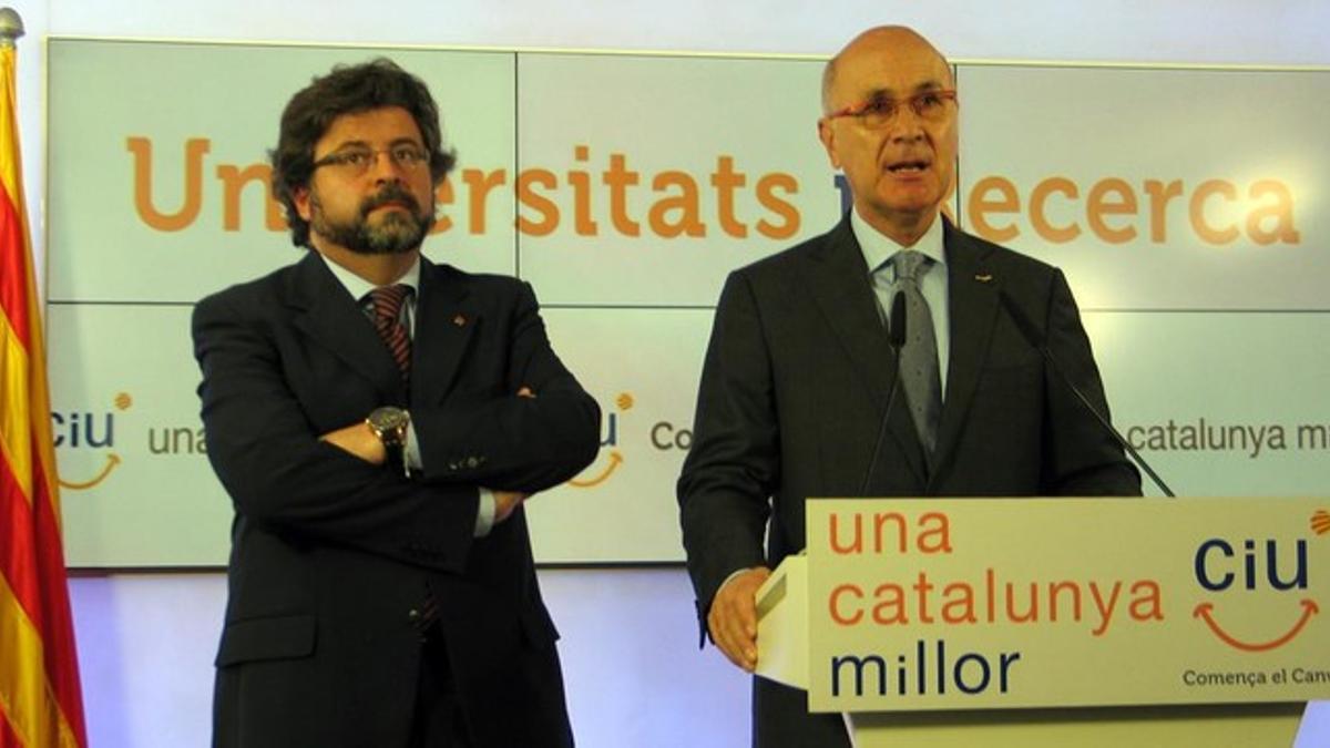 El representante del sector soberanista de Unió Antoni Castellà y el líder del partido, Josep Antoni Duran Lleida, en una imagen de archivo.