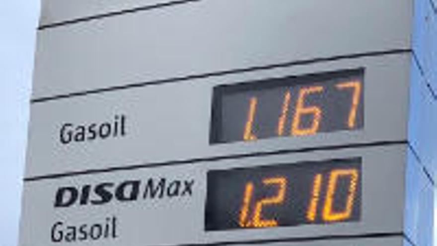 Precios del combustible durante este miércoles en la estación de servicio de Valverde.