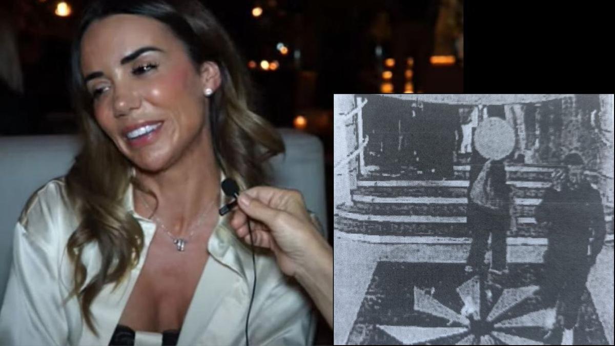 La influencer Marta Hermoso. A la derecha, imagen del supuesto cerebro del robo saliendo del hotel Wellington mientras habla por teléfono.