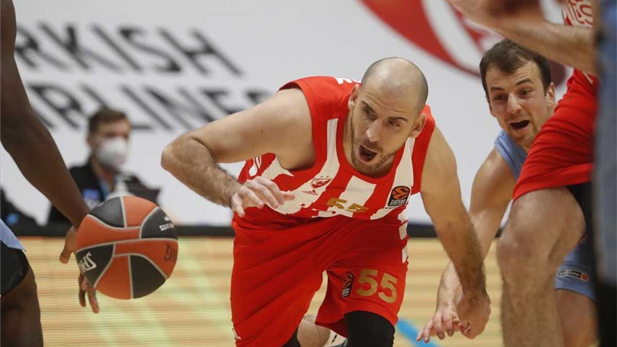 Quino Colom, durante un partido de la Euroliga