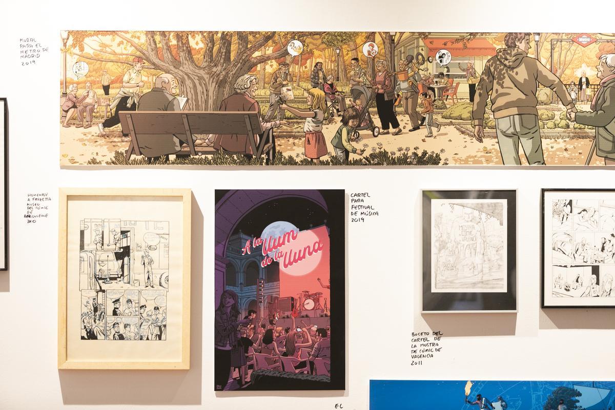 La exposición de Paco Roca en la Sala de Cómic de Avilés: "Dibujante ambulante"