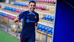 Xavi, en un entrenamiento en la ciudad deportiva del Barça en Sant Joan Despí.