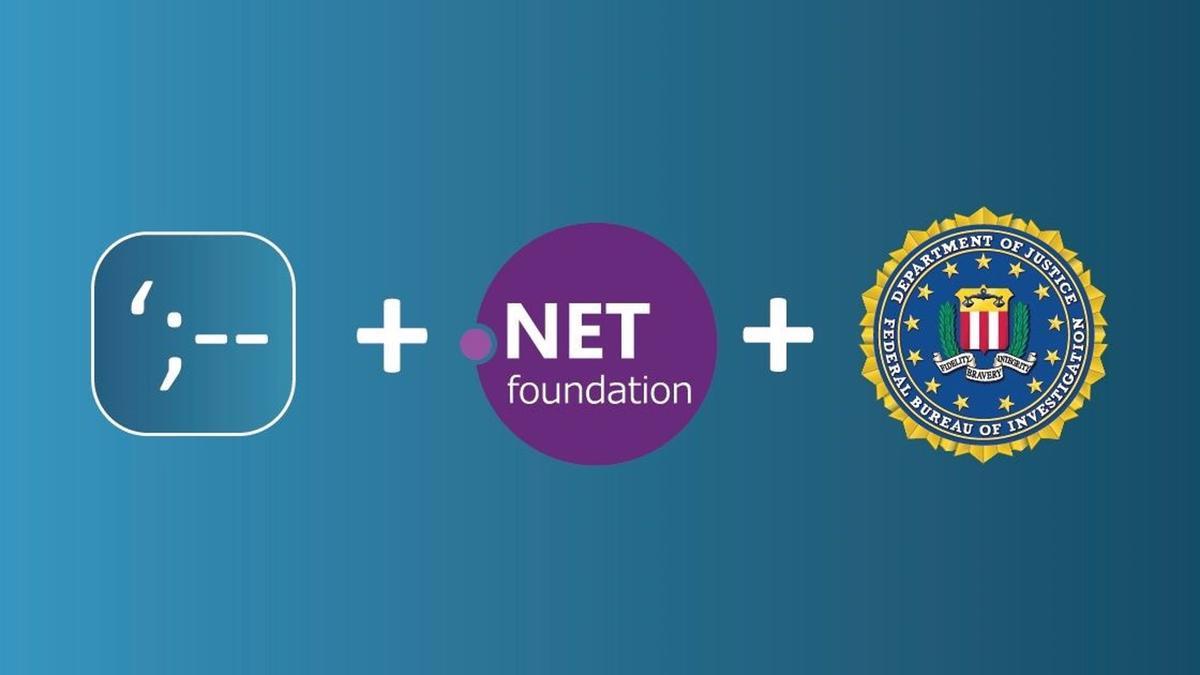 Logos de HIBP, .NET Foundation y el FBI.