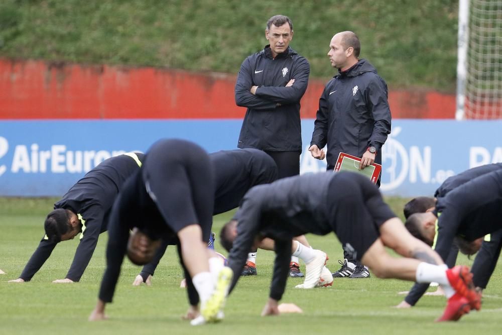 Primer entrenamiento de José Alberto como entrenador del Sporting