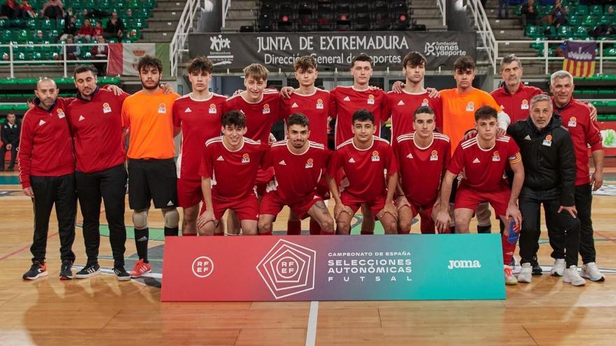 Selección balear juvenil de fútbol sala, que este jueves ha caído por 7-2 ante Extremadura