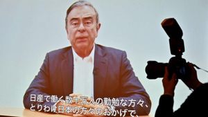 Carlos Ghosn en el video gabado antes de su detención.