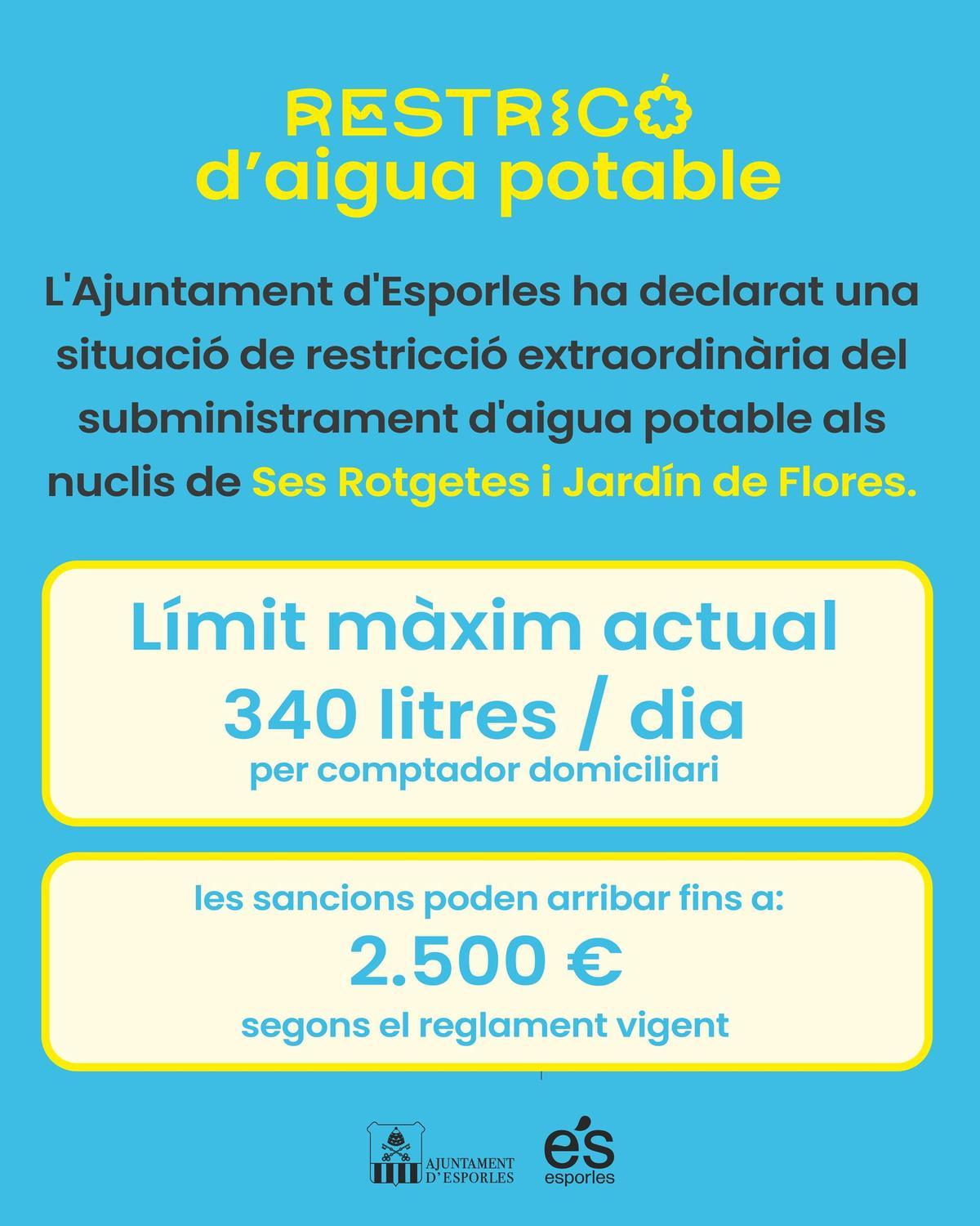Anuncio de las restricciones.