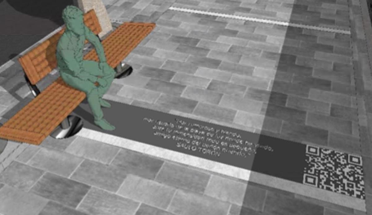 Infografía de la escultura de Saulo Torón.