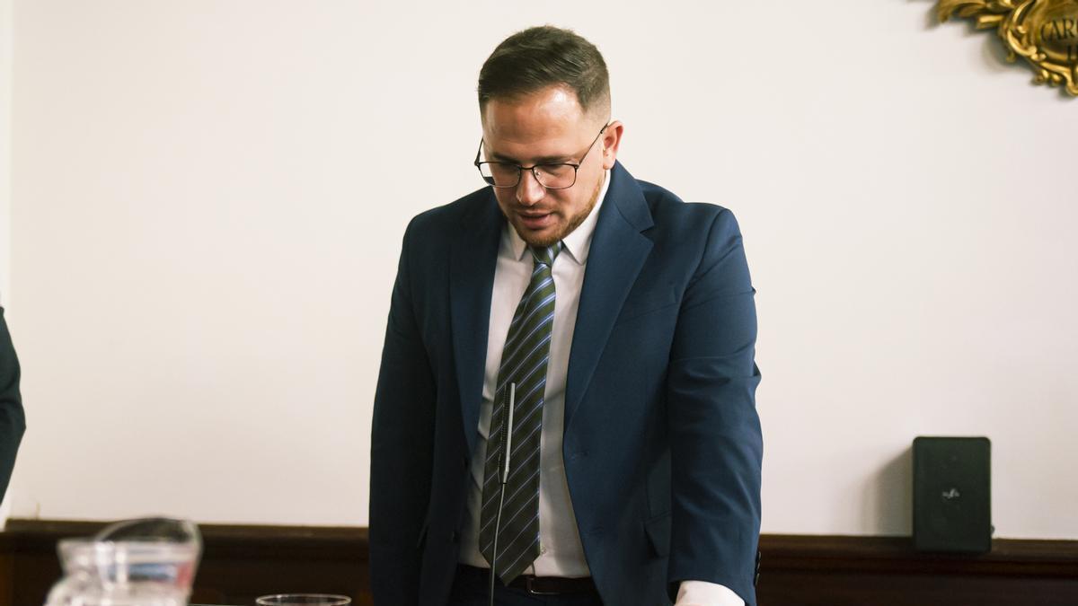 Adrián del Castillo, durante su toma de posesión del cargo de concejal.