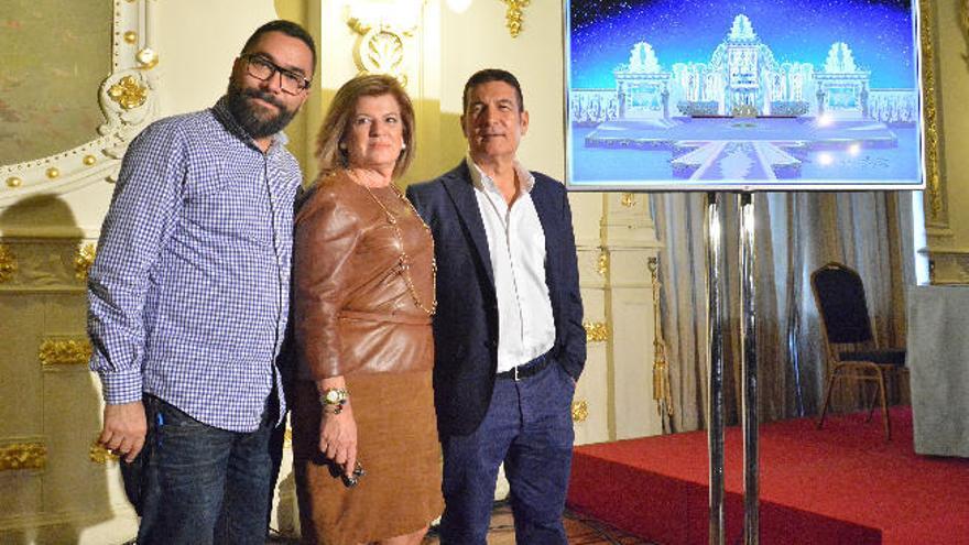 Israel Reyes, Inmaculada Medina y Alberto Trujillo, ayer, durante la presentación del diseño.