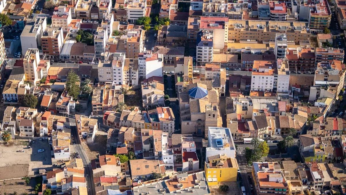 Una panorámica del casco urbano de Mutxamel.