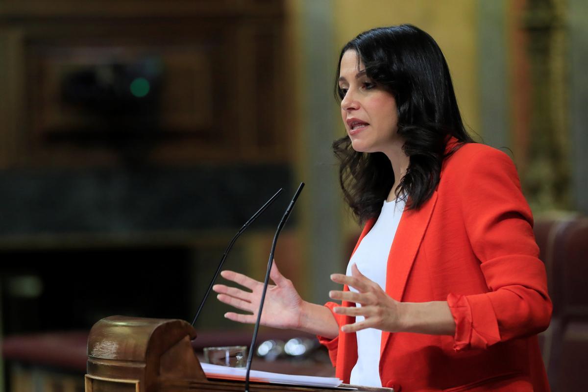 La líder de Ciudadanos, Inés Arrimadas, interviene durante el debate de totalidad del Proyecto de Ley de Presupuestos Generales del Estado.