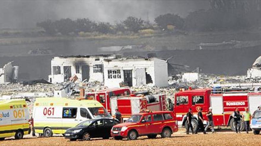 Cinco muertos y tres heridos muy graves en la explosión de una pirotécnica en Zaragoza