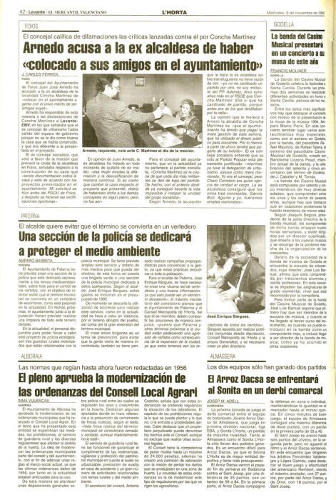 Edición de l'Horta del 9 de noviembre de 1994.