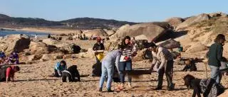 La marea solidaria responde al SOS de las playas para limpiar los plásticos del 'Toconao'
