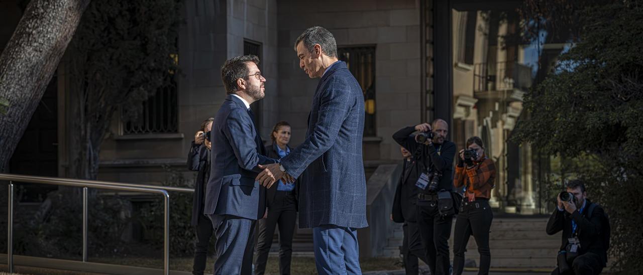 Pedro Sánchez y Pere Aragonès, en el encuentro en Barcelona que mantuvieron la semana pasada