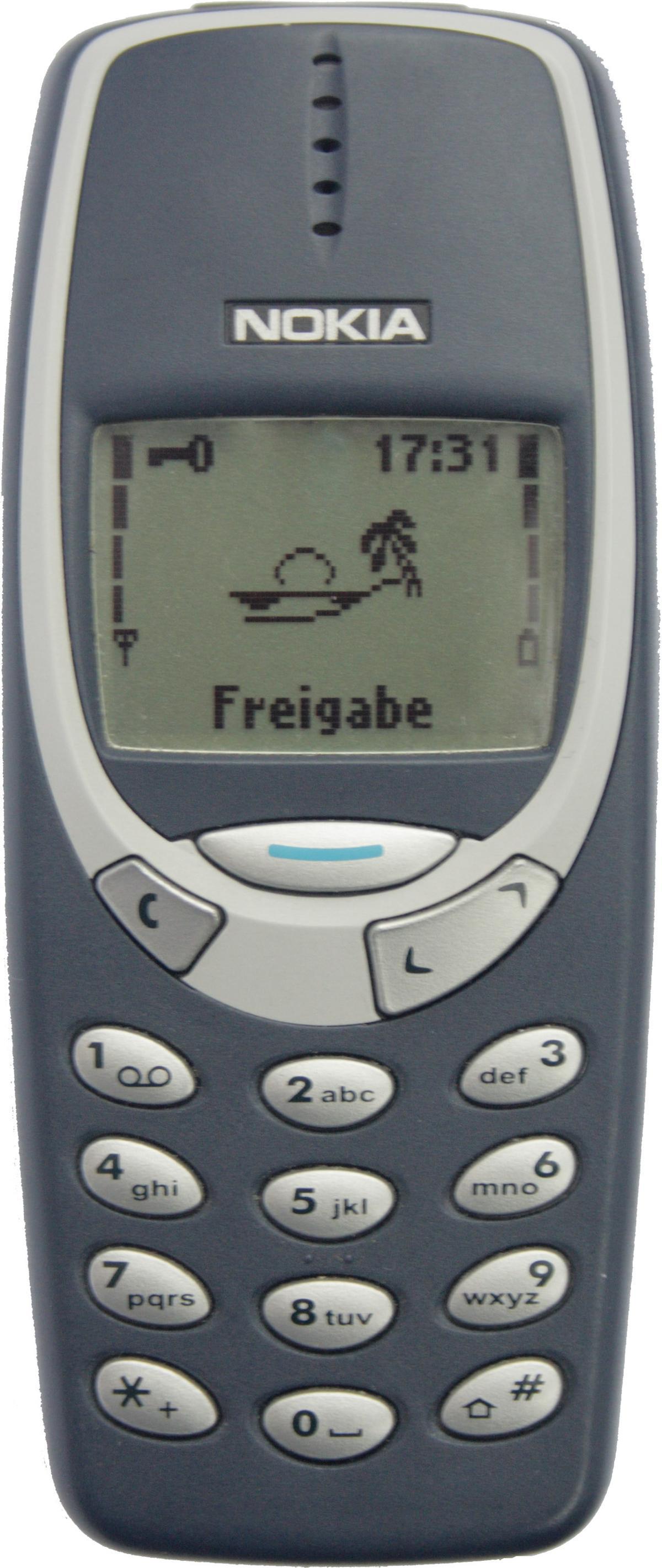 Teléfono Nokia 3310 en color azul