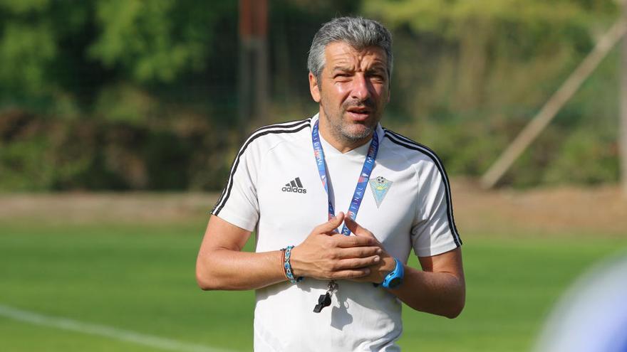 Cubillo, durante un entrenamiento del Marbella.