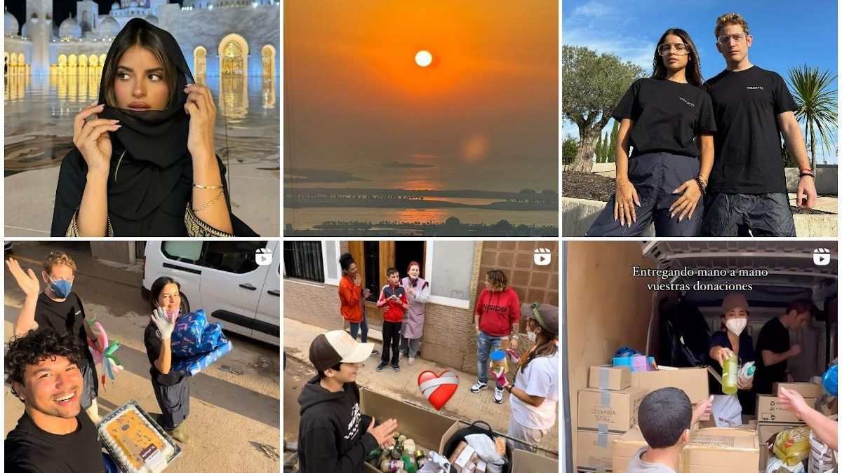 Una imagen del perfil de Natalia Osona, con imágenes promocionales y vídeos de la DANA de Valencia.
