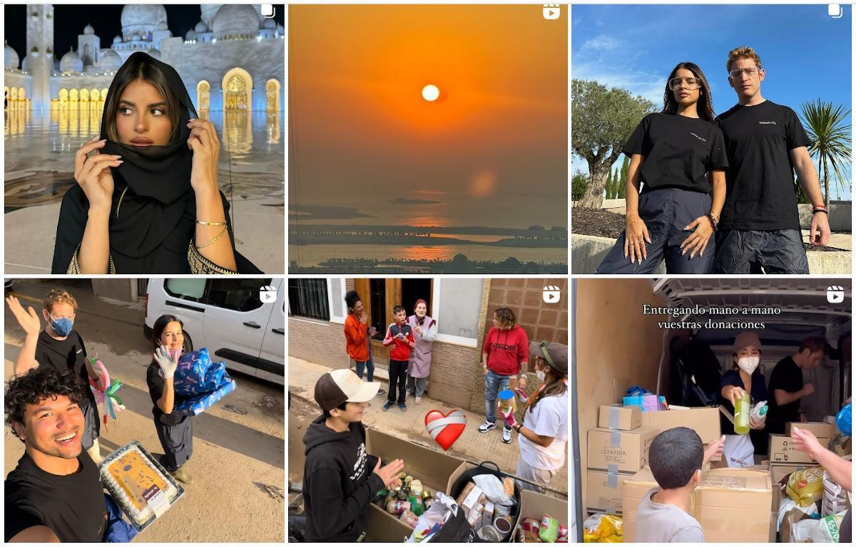 Una imagen del perfil de Natalia Osona, con imágenes promocionales y vídeos de la DANA de Valencia.