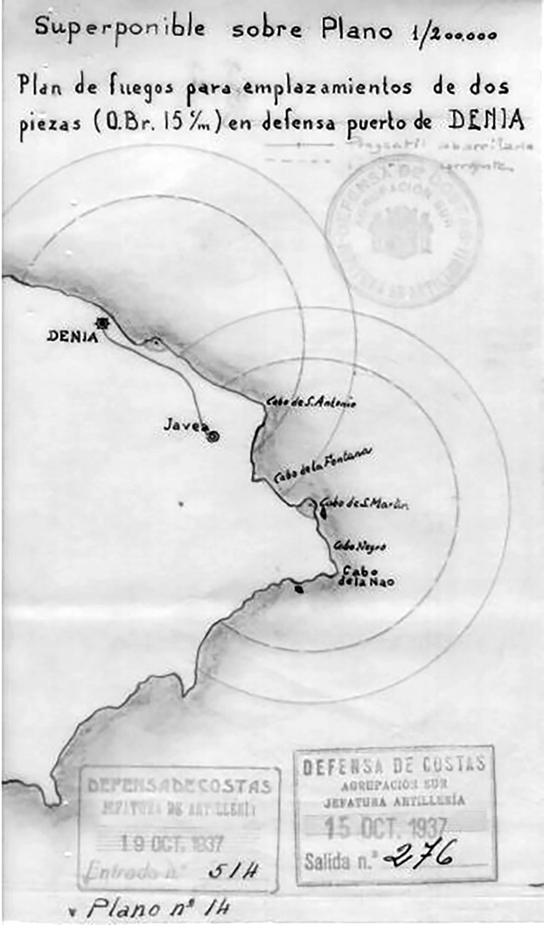 Plan de defensa de la costa de la Marina Alta del Gobierno de la República