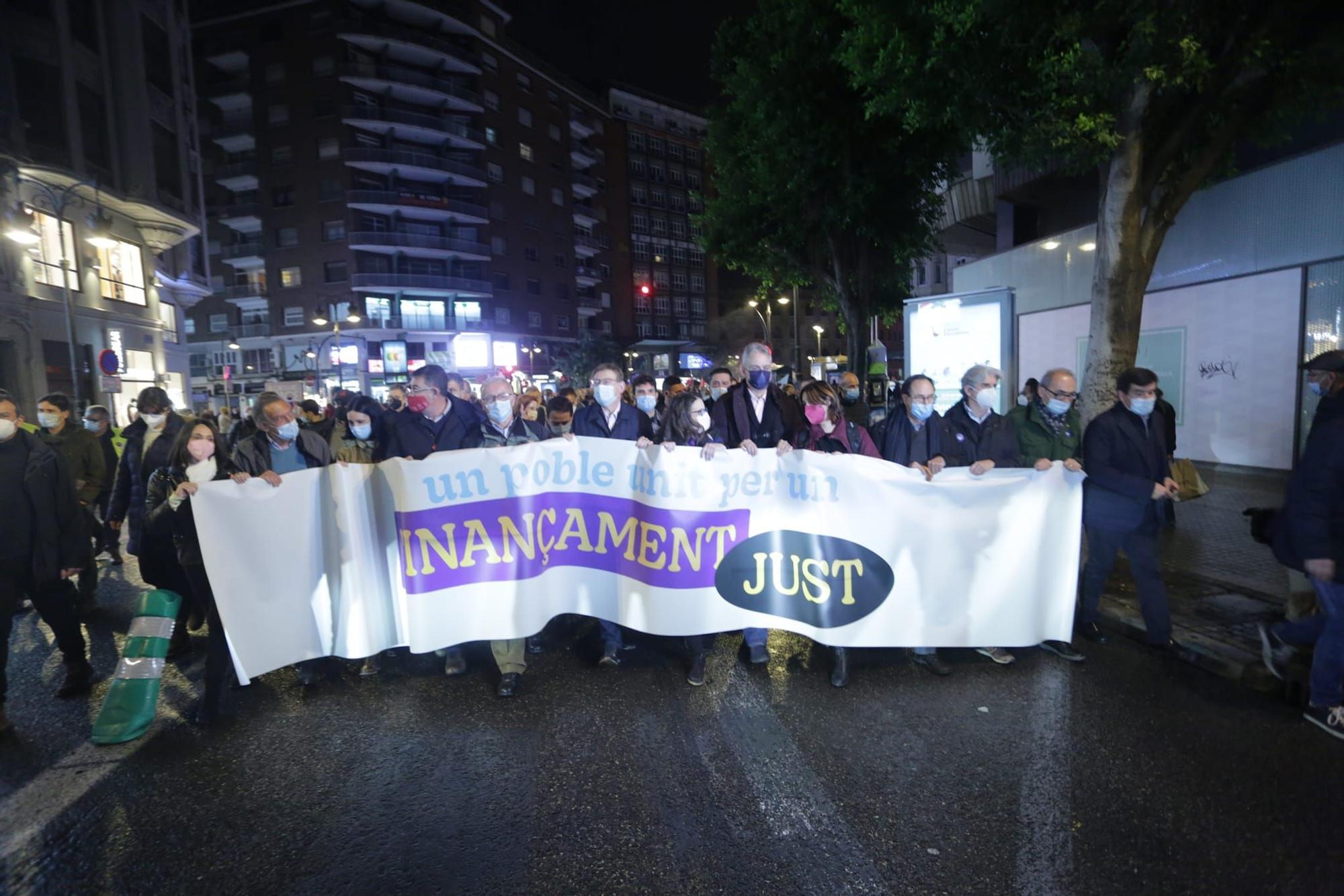 La manifestación en València por una financiación justa, en imágenes