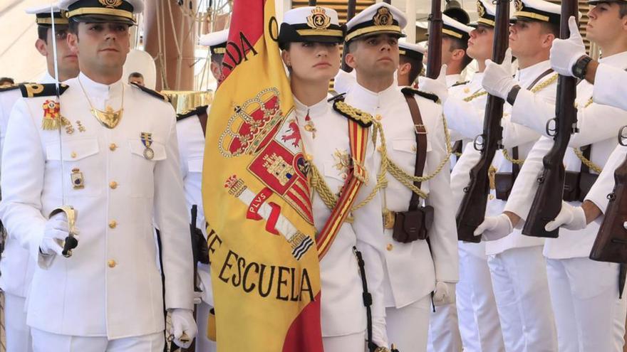 La princesa, durante el acto de jura de bandera. |  Efe