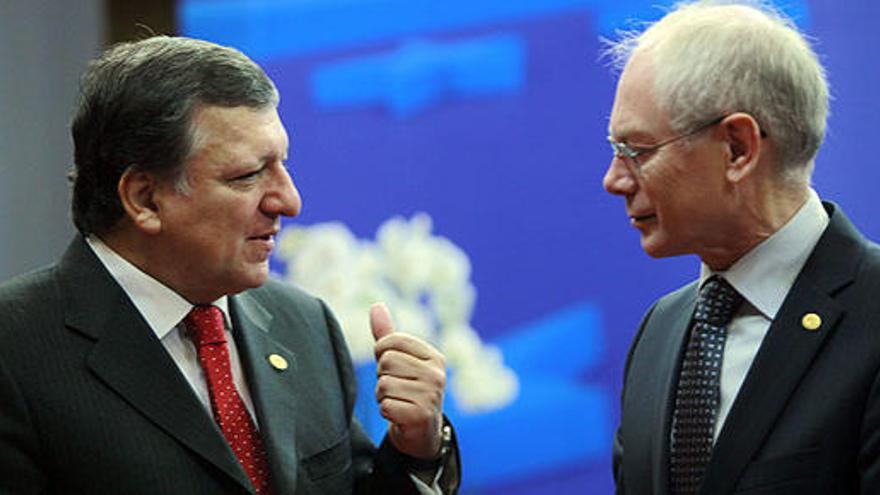 Herman Van Rompuy y José Manuel Durao Barroso.