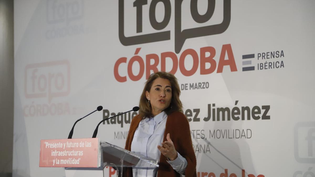 Raquel Sánchez, durante su intervención en Foro CÓRDOBA este miércoles.