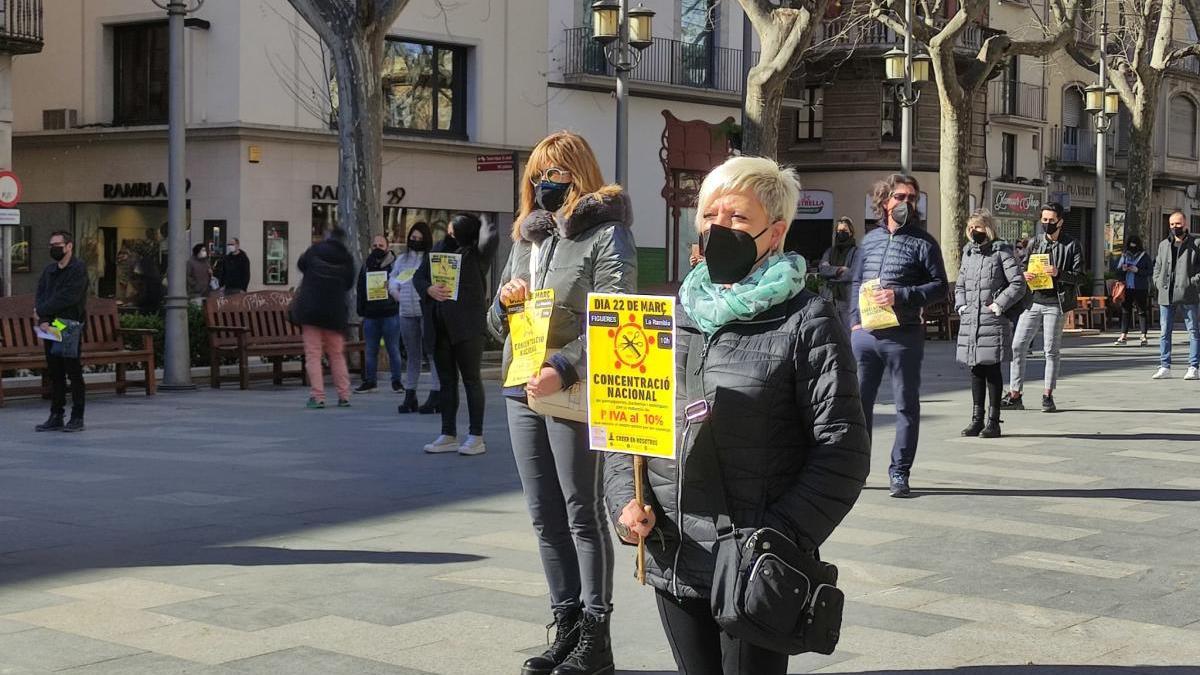 Protesta del sector a la Rambla de Figueres el passat març