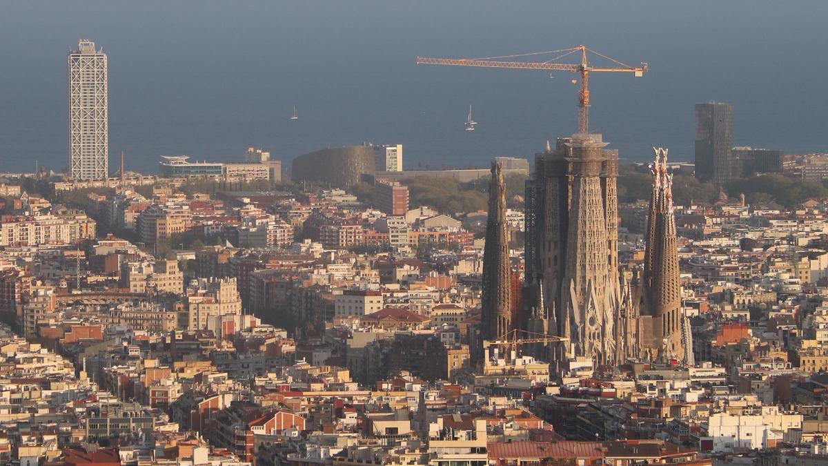 Vista aèrea de la Sagrada Família.