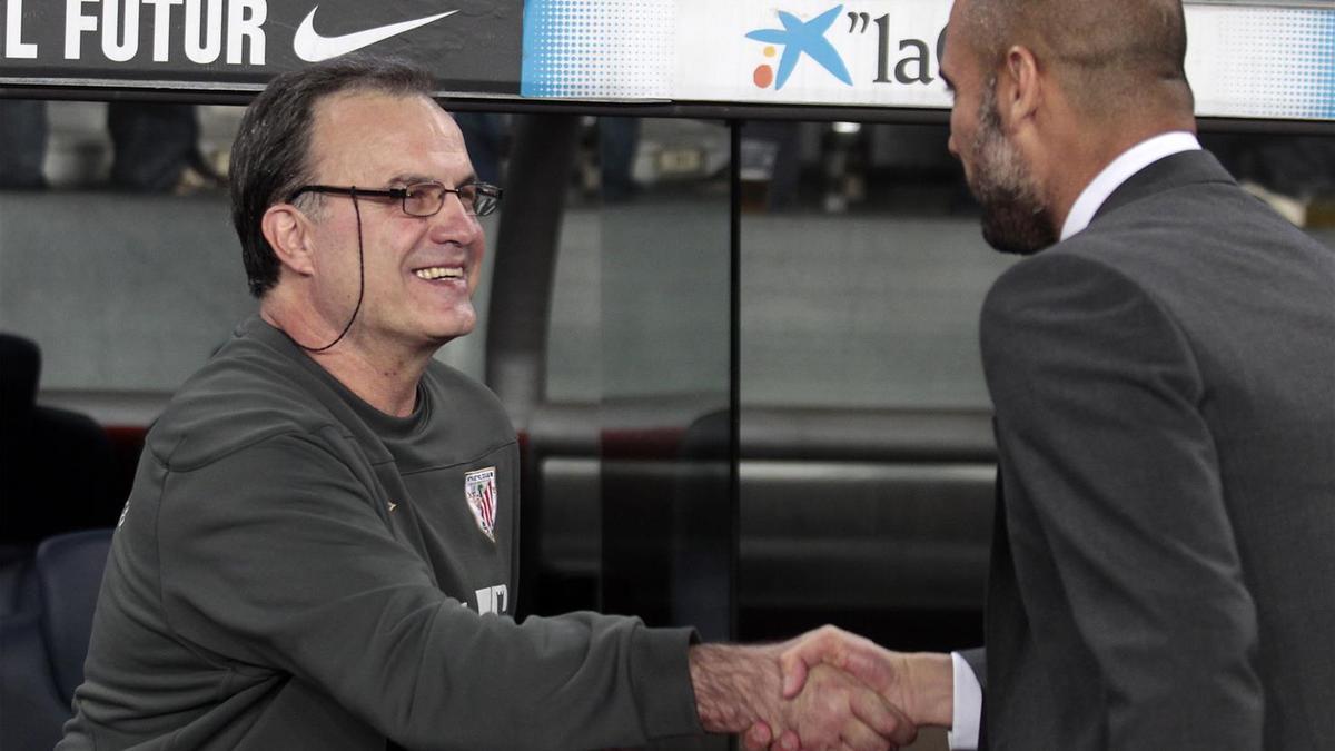 Pep Guardiola y Marcelo Bielsa, en su etapa en Barcelona y Athletic Club, respectivamente