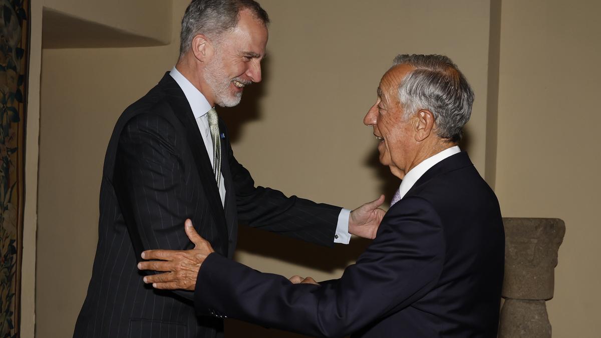 El Rey Felipe VI y Marcelo Rebelo da Sousa, presidente de Portugal, en Yuste (Cáceres).