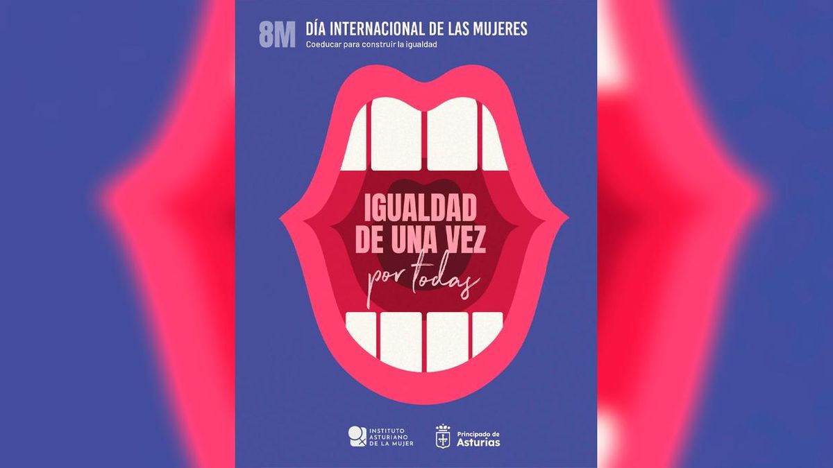 El cartel institucional del 8M en Asturias.