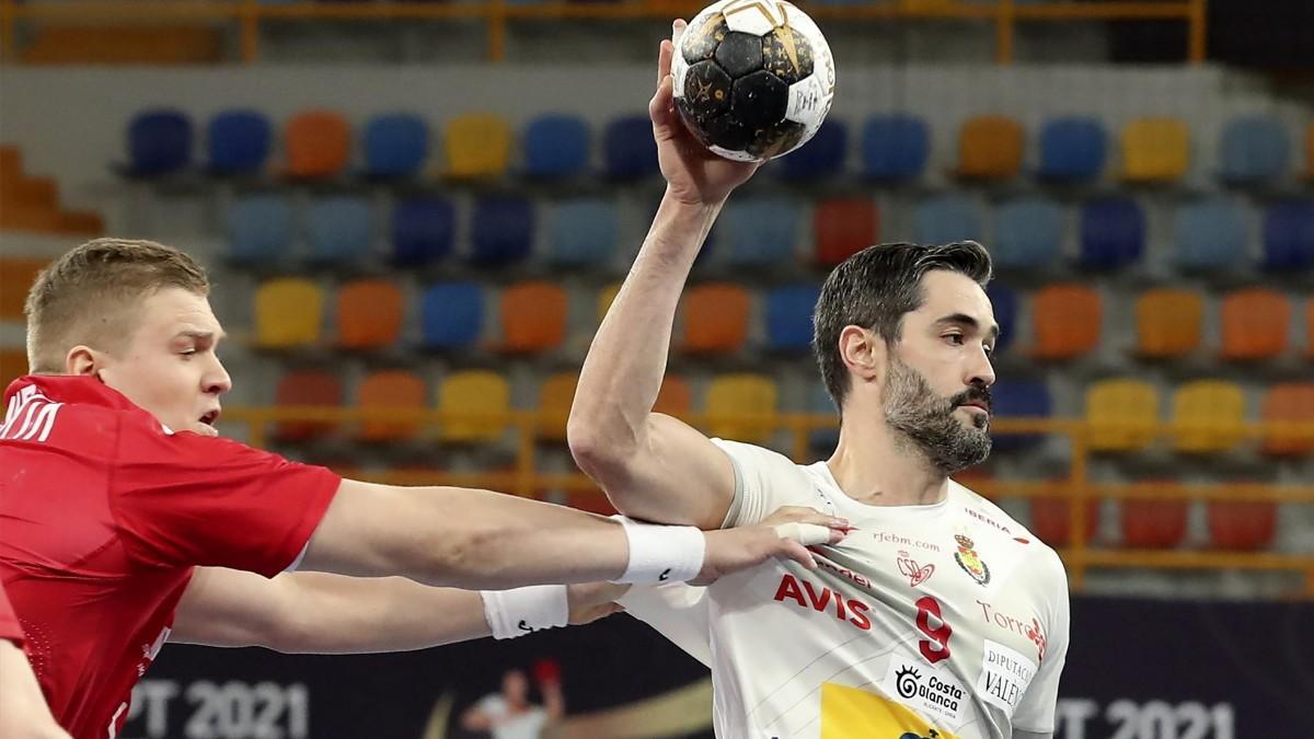 Raúl Entreríos durante el encuentro ante Polonia