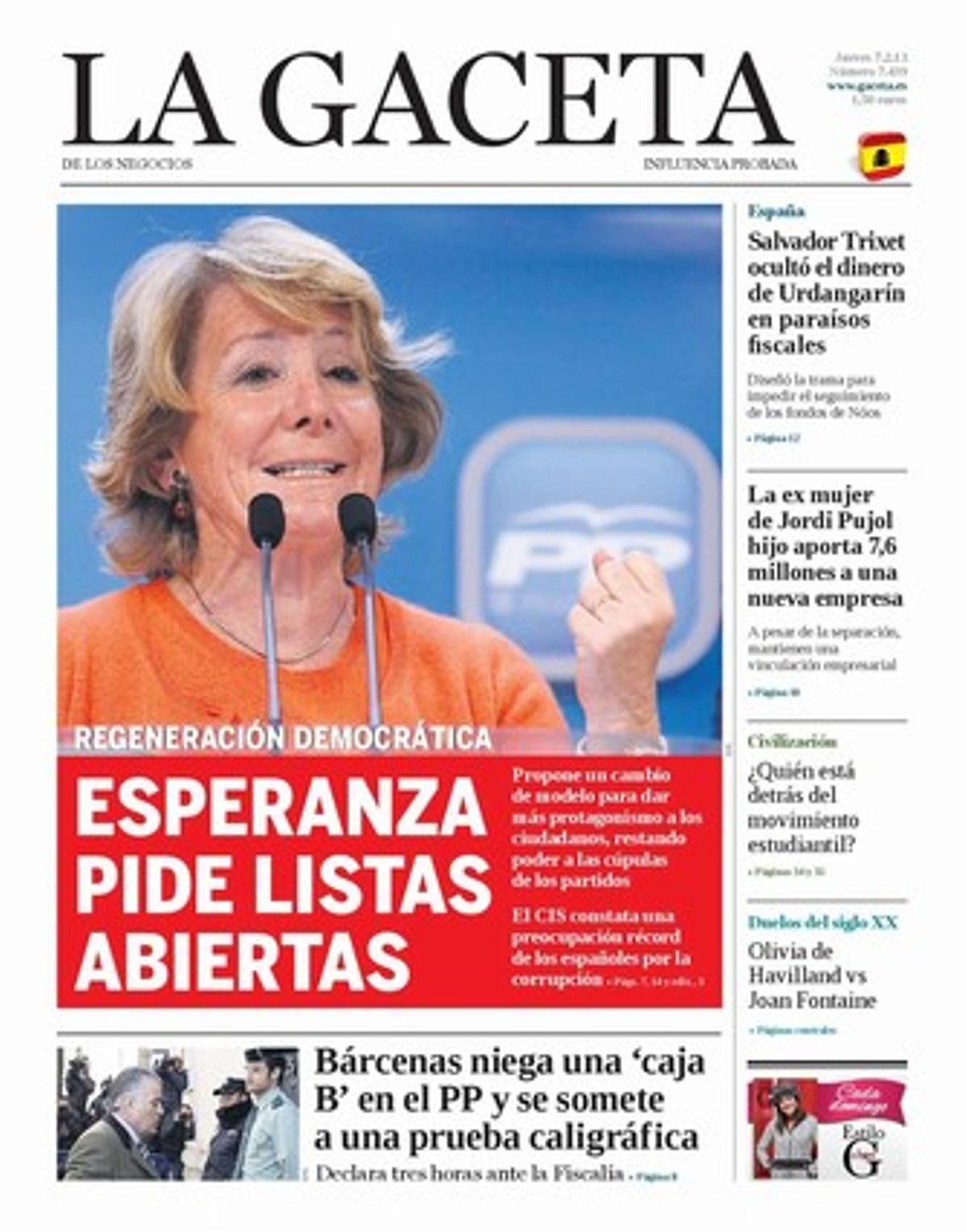 La Gaceta, 7-2-2013. La Gaceta, 7-2-2013.