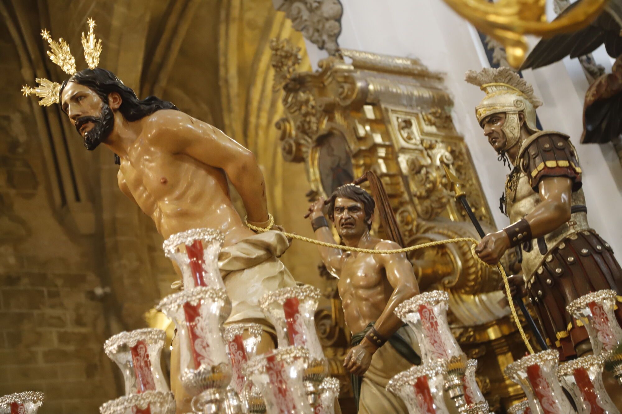 Córdoba  Previa y preparativos del Magno Vía Crucis Iglesia de San Francisco Nuestro Padre Jesús de la Columna, de Lucena