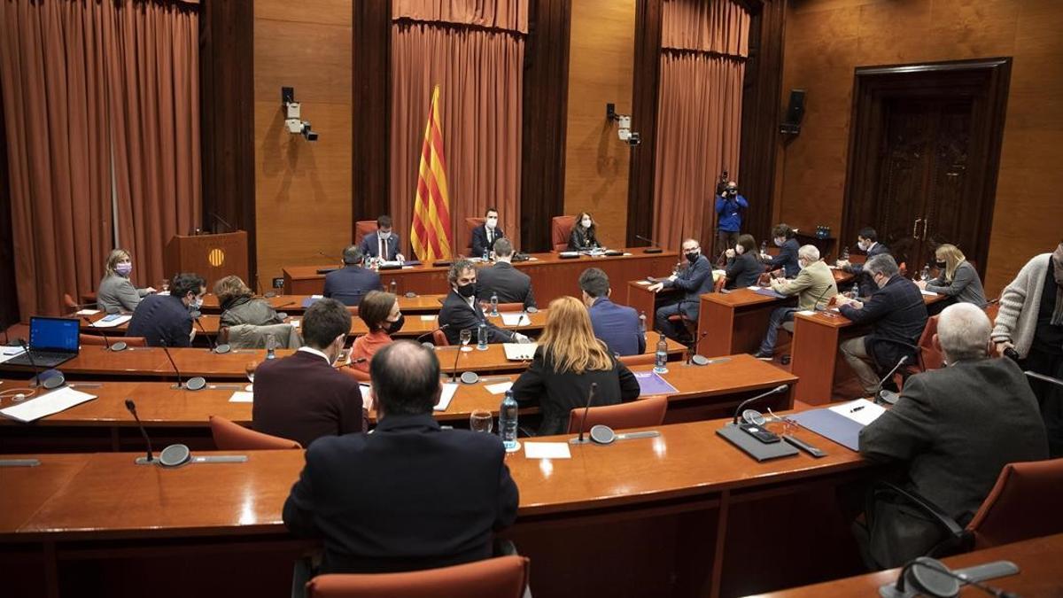 Barcelon 15 01 2021 Politica La Taula de partits  se reune en el Parlament para tratar el posible aplazamiento de las elecciones al Parlament de Catalunya previstas para el 14 de febrero Foto de Ferran Nadeu