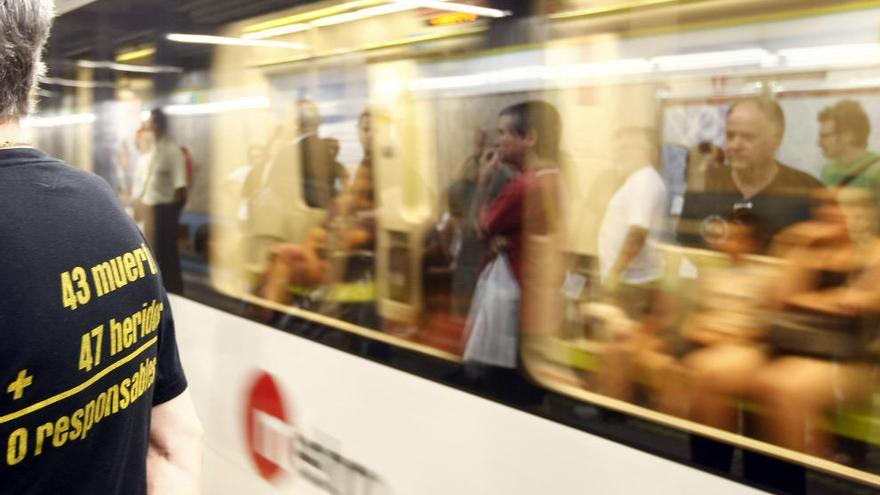 Protesta en uno de los aniversarios del accidente de metro.