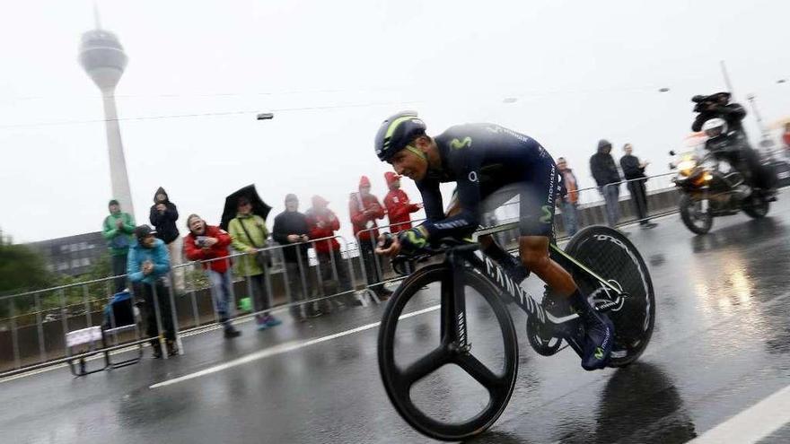Nairo Quintana, durante la etapa de ayer. // Robert Ghement