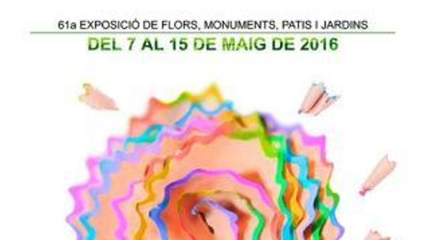 Una flor que surt d&#039;una màquina de fer punta, cartell de Temps de Flors