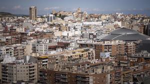 Vista general de la ciudad de Tarragona, desde los barrios marítimos y la Part Baixa.