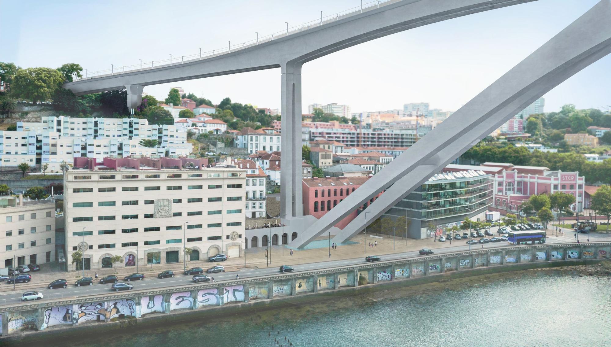 Proyecto premiado del puente sobre el río Duero en Oporto en el que colabora el estudio vigués AM2