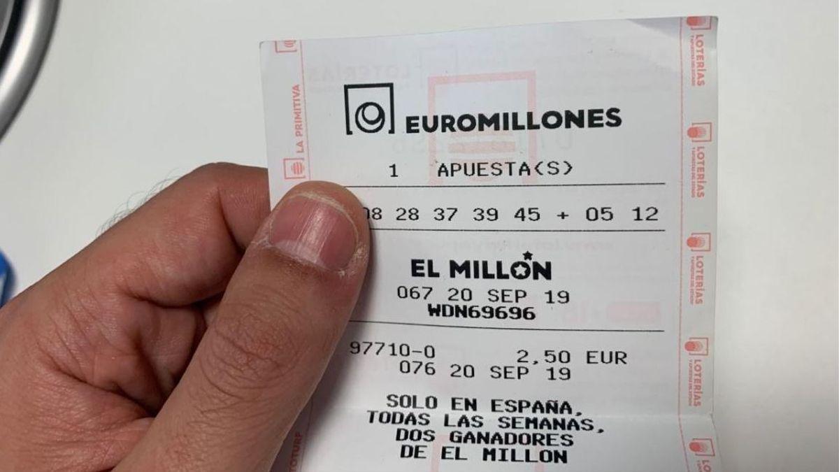 Una apuesta del sorteo Euromillones, en una imagen de archivo.