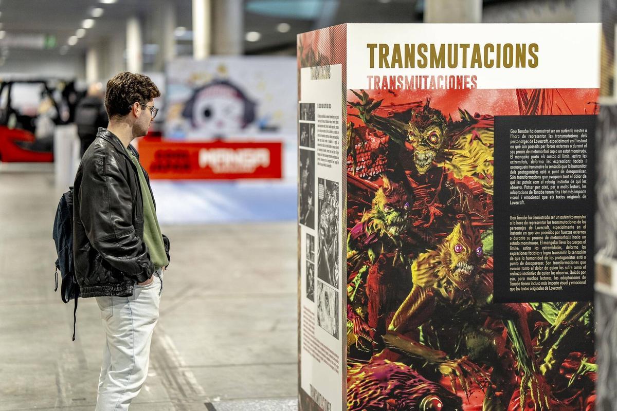 Barcelona 04/12/2025 Preparativos en el salón del manga que se inaugura mañana en la Fira de Gran Via En la foto, exposición de Gou Tanabe Fotografía de Ferran Nadeu