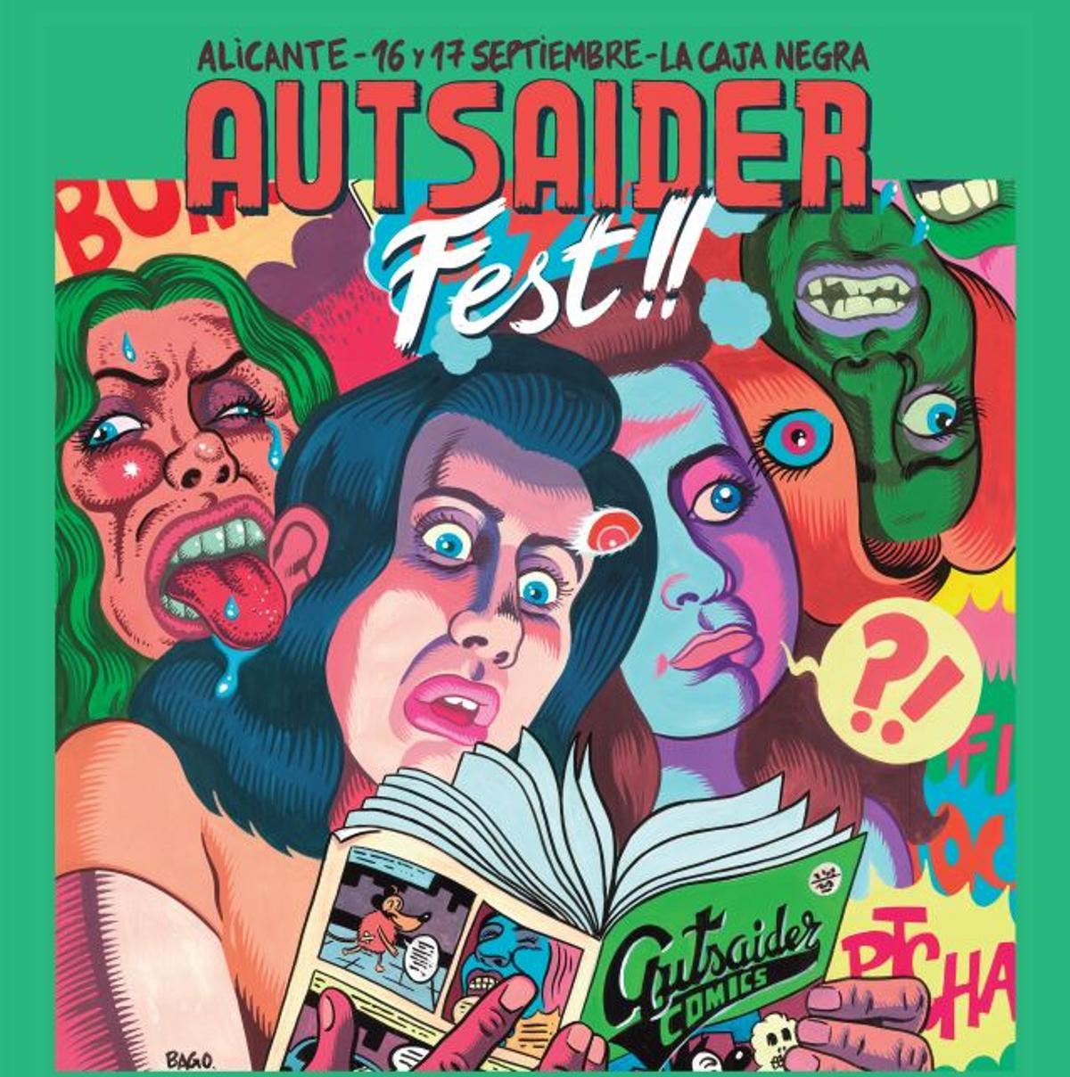 Parte del cartel de Autsaider Fest realizado por Adrián Bago