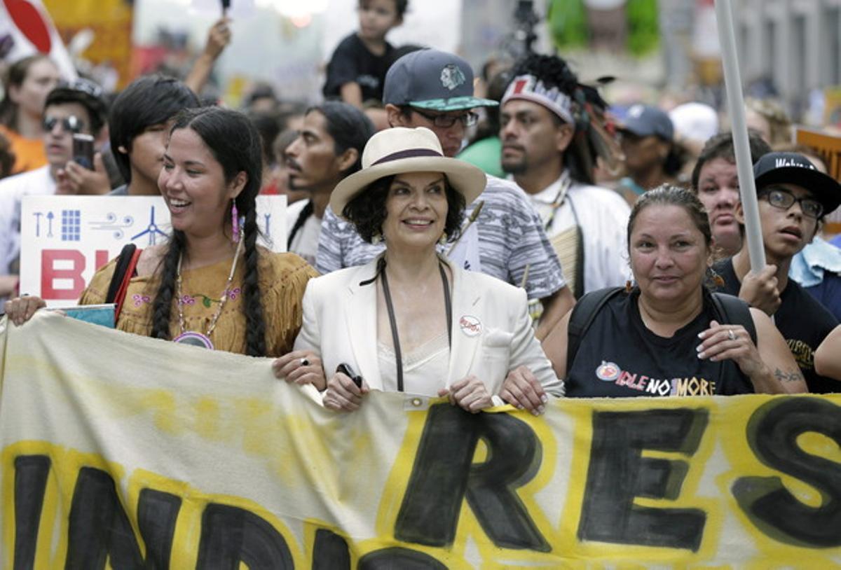 Bianca Jagger, en la marxa de Nova York.