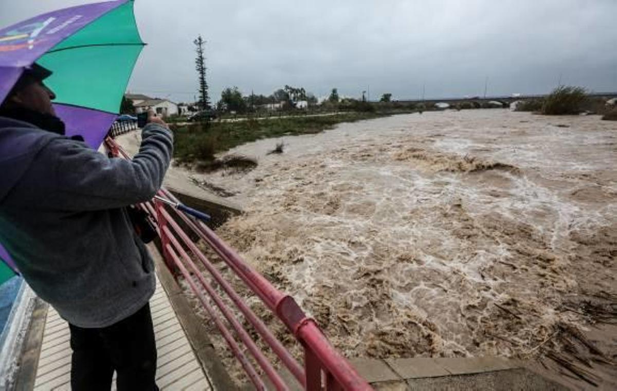 El agua desborda el río Algar en Callosa y da una tregua a los embalses